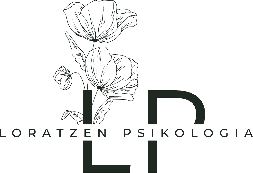 Logotipo de Loratzen Psikologia: amapolas dibujadas a línea